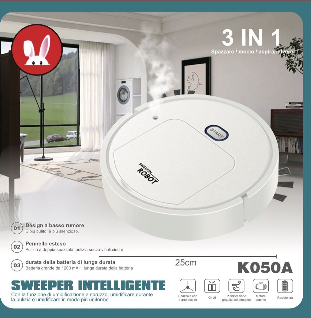 Zametací robot K050A 3 v 1 s mopovaním a rozprašovaním