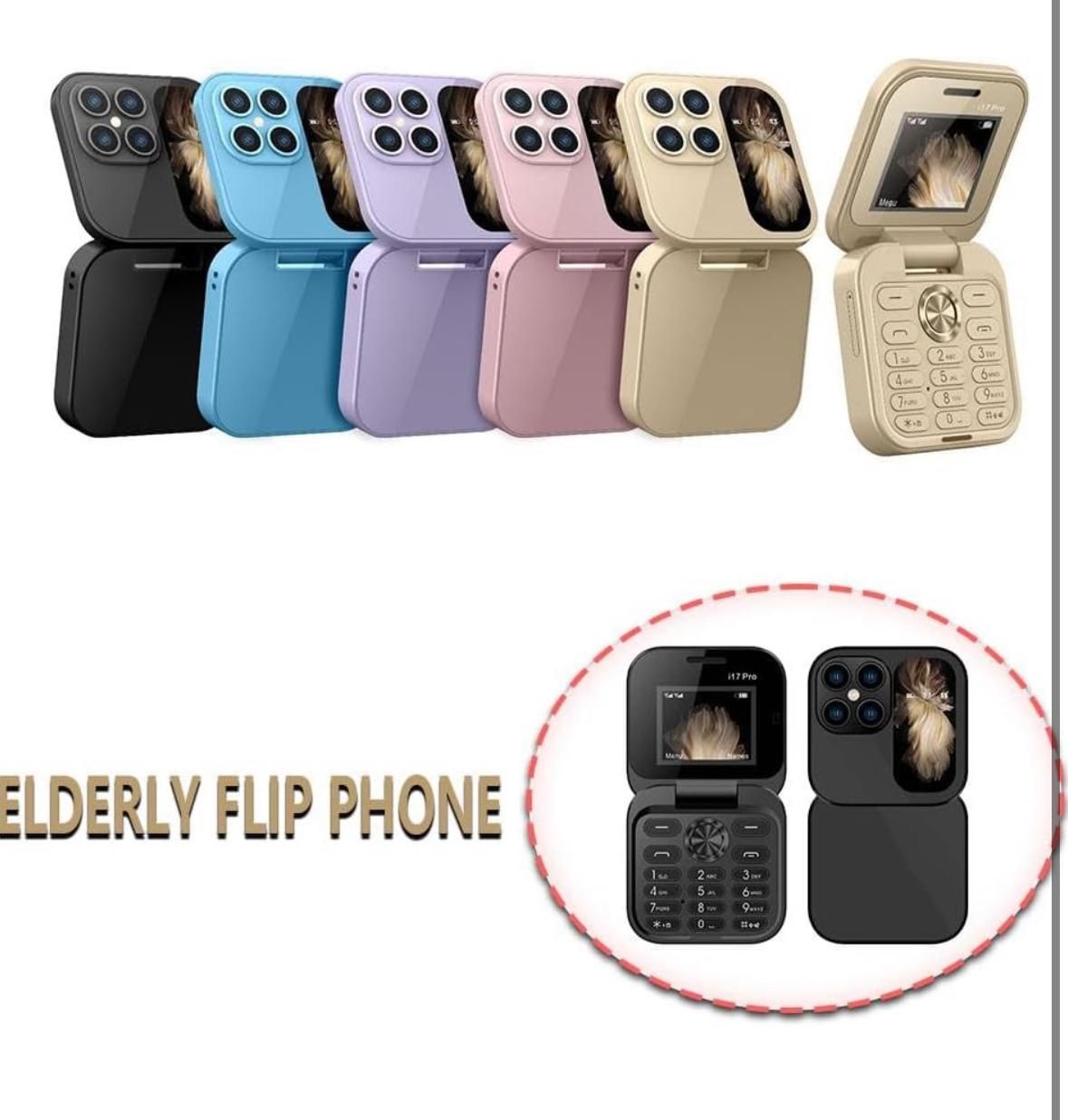 Vyklápací mobil i17 Pro Mini s veľkými tlačidlami