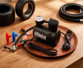 Mini 12 V kompresor na pneumatiky s manometrom