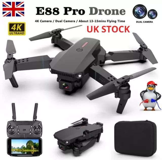 Skladací dron E88 Pro s dvoma kamerami a kufríkom