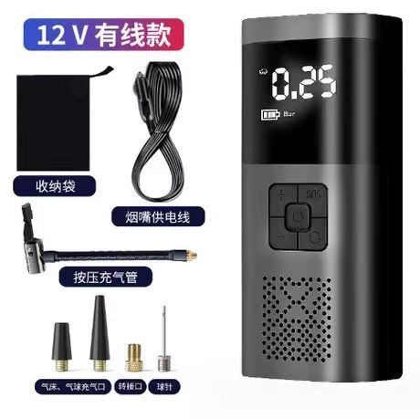 Prenosný 12 V kompresor na pneumatiky s digitálnym displejom