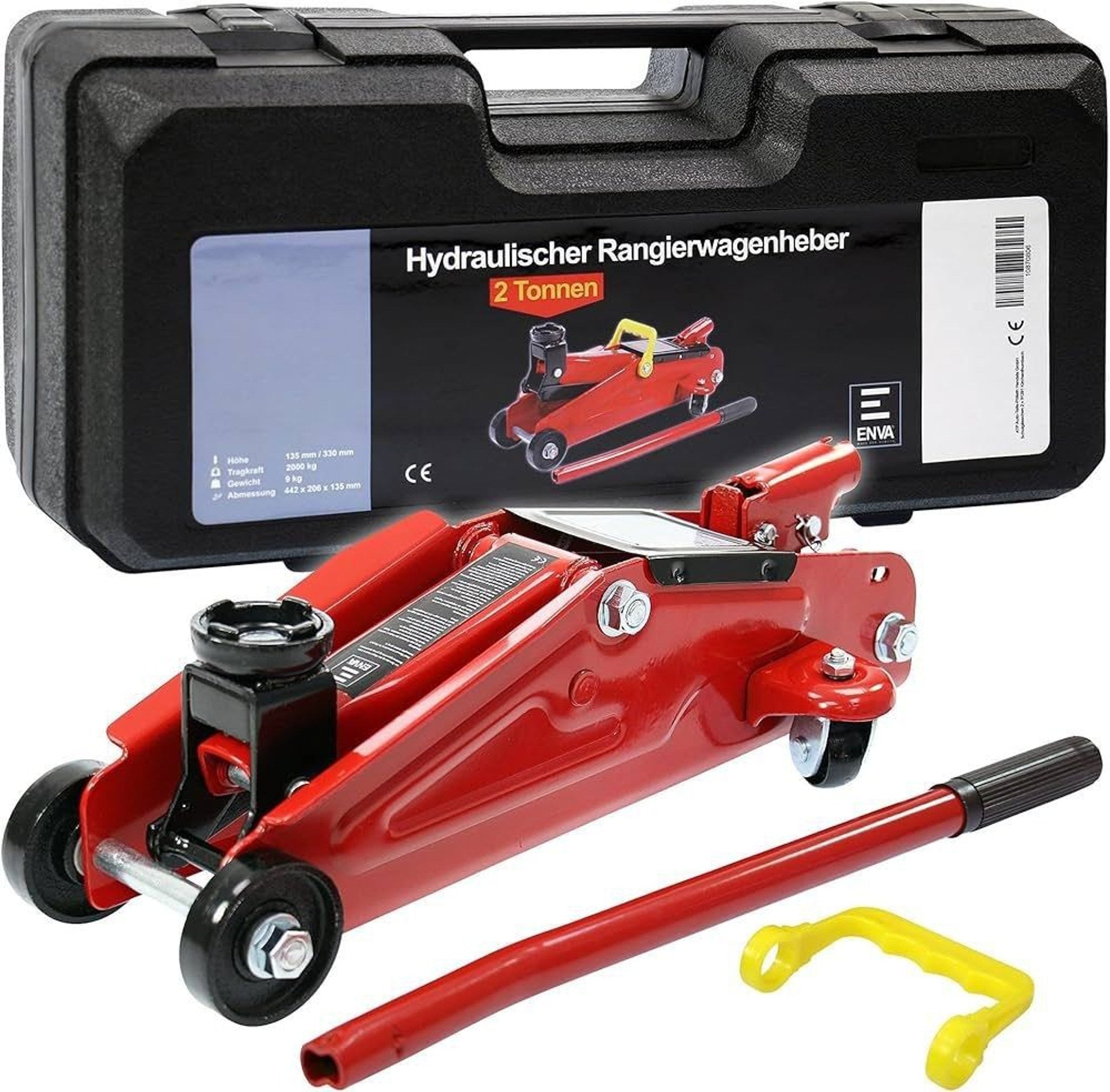 Hydraulický pojazdný zdvihák ENVA, 2 tony, s kufríkom